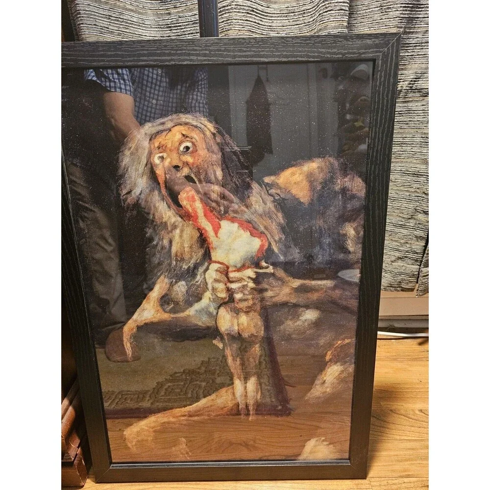 Saturn Devouring His Son Canvas Art Print New Frame 16x24 Wall Art